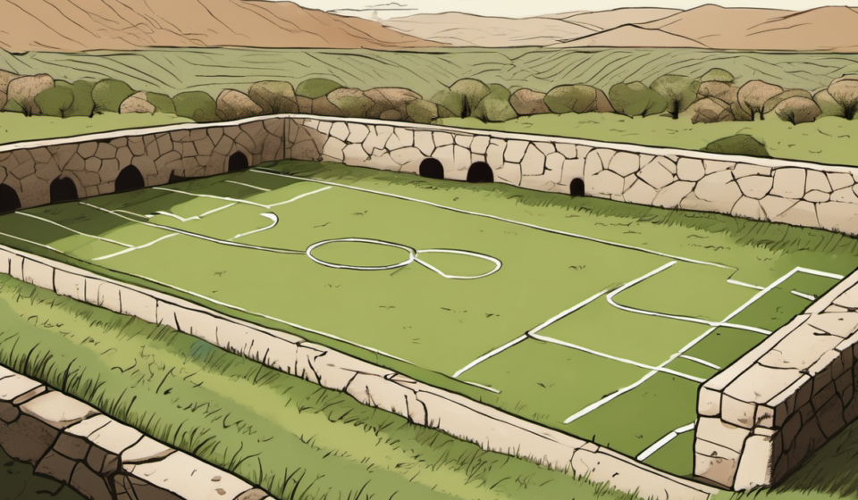 Hidden Medieval Convent Unearthed Beneath Danish Soccer Field — AI-generated editorial illustration