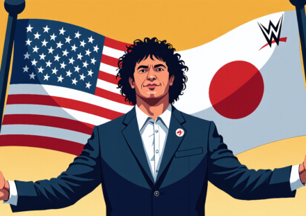 Sonny Onoo on the $500K WCW‑NJPW Dispute and WWE’s Offer to Manage Kenzo Suzuki — AI-generated editorial illustration