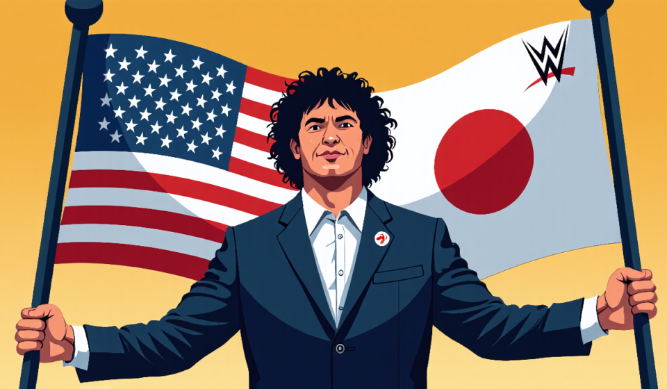 Sonny Onoo on the $500K WCW‑NJPW Dispute and WWE’s Offer to Manage Kenzo Suzuki — AI-generated editorial illustration