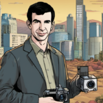 Nathan Fielder’s Bizarre Elizabeth Holmes Doc Finally Revealed — AI-generated editorial illustration