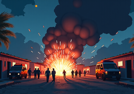 Mexico Festival Fireworks Tragedy: 10 Dead, 64 Injured — AI-generated editorial illustration