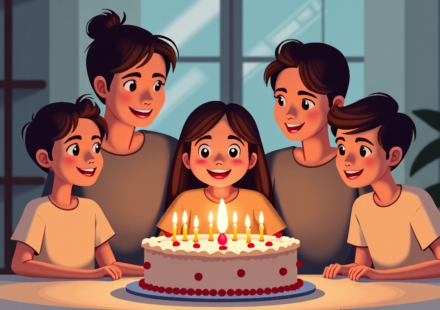 Family Honors Celeste Rivas Hernandez on Her 16th Birthday — AI-generated editorial illustration
