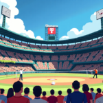 Historic Wrigley Field Hosts First Big Ten Volleyball Night — AI-generated editorial illustration