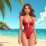 Jennifer Lopez Shines in Bold Swimsuit During Labor Day Weekend — AI-generated editorial illustration