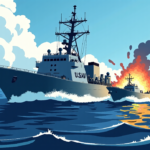 US Forces Sink Ecuadorian Cartel Refueling Vessel in Pacific — AI-generated editorial illustration