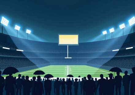 SMU vs. Florida State Delayed by Power Outage, Game Starts Amid Flickering Lights — AI-generated editorial illustration