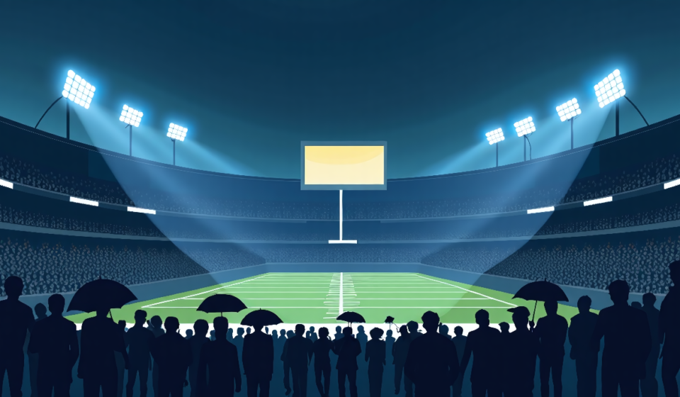 SMU vs. Florida State Delayed by Power Outage, Game Starts Amid Flickering Lights — AI-generated editorial illustration