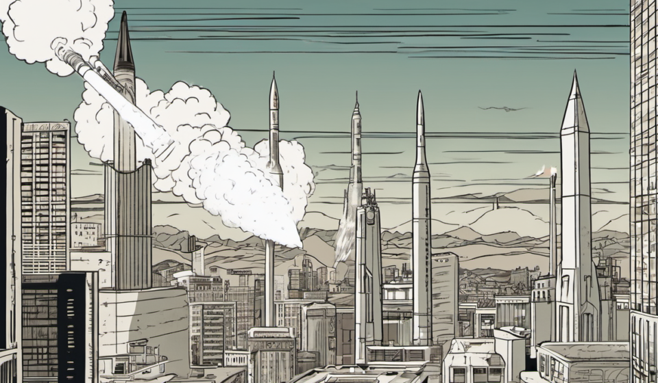 Russia Fires Missiles at Kyiv After U.S. Envoys’ Peace Visit — AI-generated editorial illustration