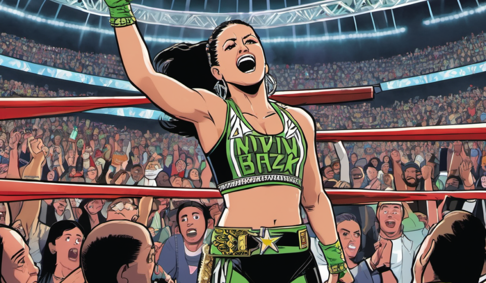 Bayley’s Surprise Return on 9/7 Raw Sparks Contract Rumors — AI-generated editorial illustration