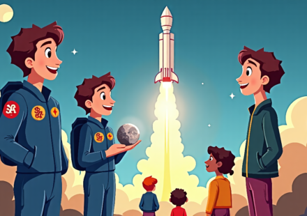 Artemis II Crew Says Moon Trip Was the Best Roller‑Coaster Ride for Kids — AI-generated editorial illustration