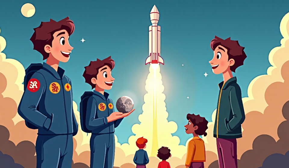 Artemis II Crew Says Moon Trip Was the Best Roller‑Coaster Ride for Kids — AI-generated editorial illustration