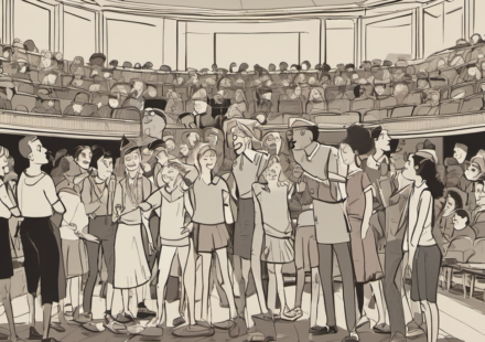 High Schools Revive Broadway Classics for Fresh Audiences — AI-generated editorial illustration