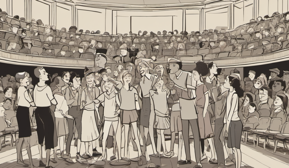 High Schools Revive Broadway Classics for Fresh Audiences — AI-generated editorial illustration
