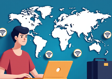 Secure Streaming Abroad: VPNs, Wi‑Fi, and Content Rules — AI-generated editorial illustration