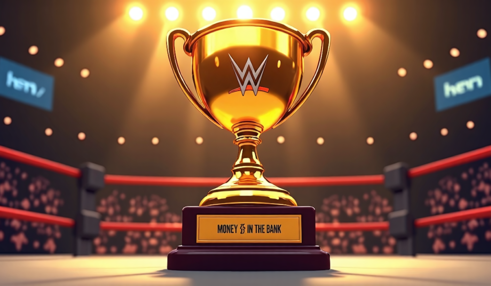 WWE Launches $299.99 Personalized Money in the Bank 2026 Collectible — AI-generated editorial illustration