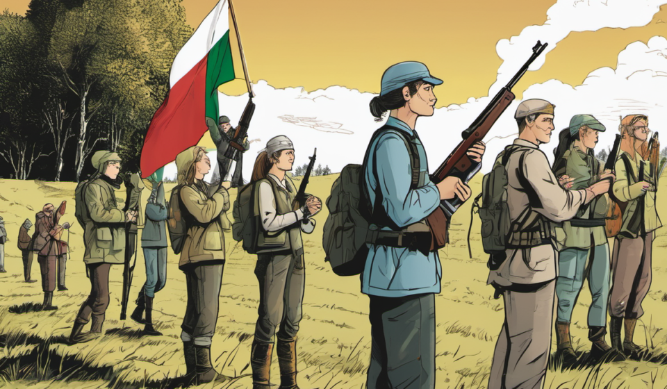Lithuania Trains Civilians to Defend Against Hypothetical Russian Invasion — AI-generated editorial illustration