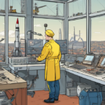Ukrainian Engineer Turns to Ballistic Missiles After Designing Patios — AI-generated editorial illustration