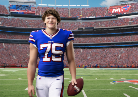 Josh Allen Leads 2026 NFL MVP Odds as Early Favorite — AI-generated editorial illustration