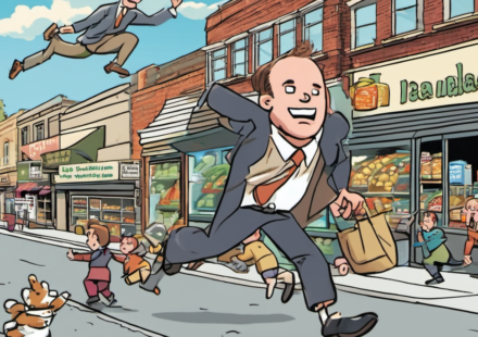 Grocery Manager Saves Toddler from Oncoming Traffic in Puebla — AI-generated editorial illustration