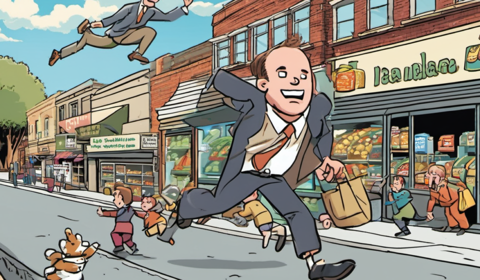 Grocery Manager Saves Toddler from Oncoming Traffic in Puebla — AI-generated editorial illustration