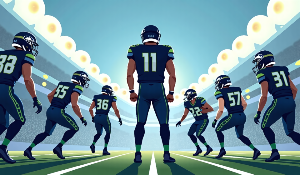 Seahawks’ New Offense Faces Immediate Test Against Patriots — AI-generated editorial illustration