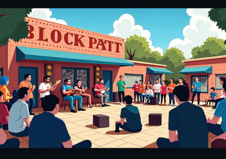 AEW Unveils Free All‑Out Block Party with Q&A, Live Music in Chicago — AI-generated editorial illustration