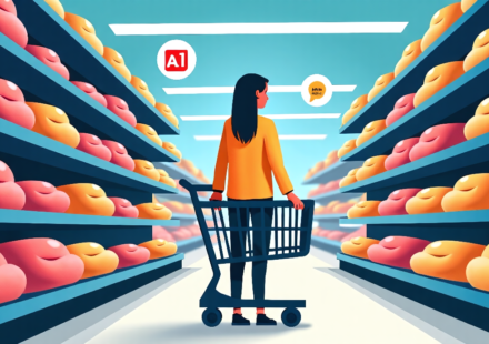AI Shopping Carts May Push Grocery Bills Higher — AI-generated editorial illustration