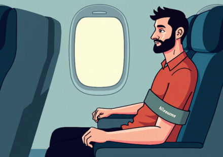 Airline Passenger Duct‑Taped to Seat Fires Off Rude Remark on Video — AI-generated editorial illustration