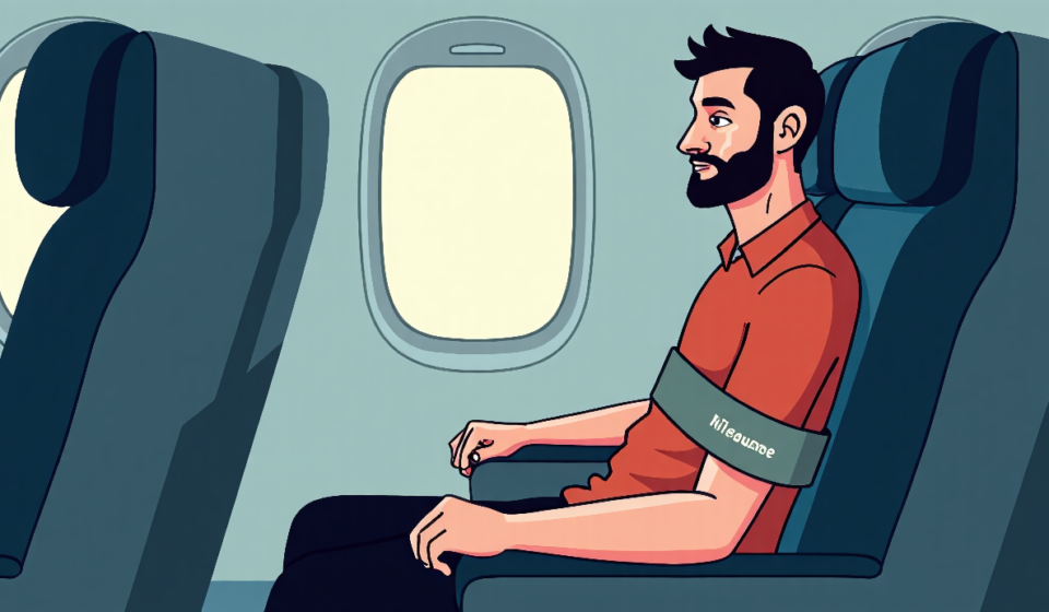 Airline Passenger Duct‑Taped to Seat Fires Off Rude Remark on Video — AI-generated editorial illustration
