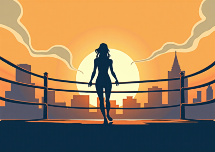 Zena Sterling Announces New Life Beyond WWE Ring — AI-generated editorial illustration