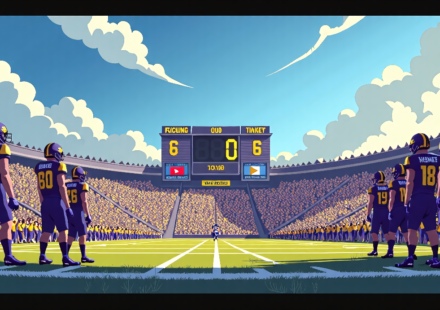 LSU Climbs Back Into Top 10 After Dominant Win, Michigan Drops From AP Top 25 — AI-generated editorial illustration