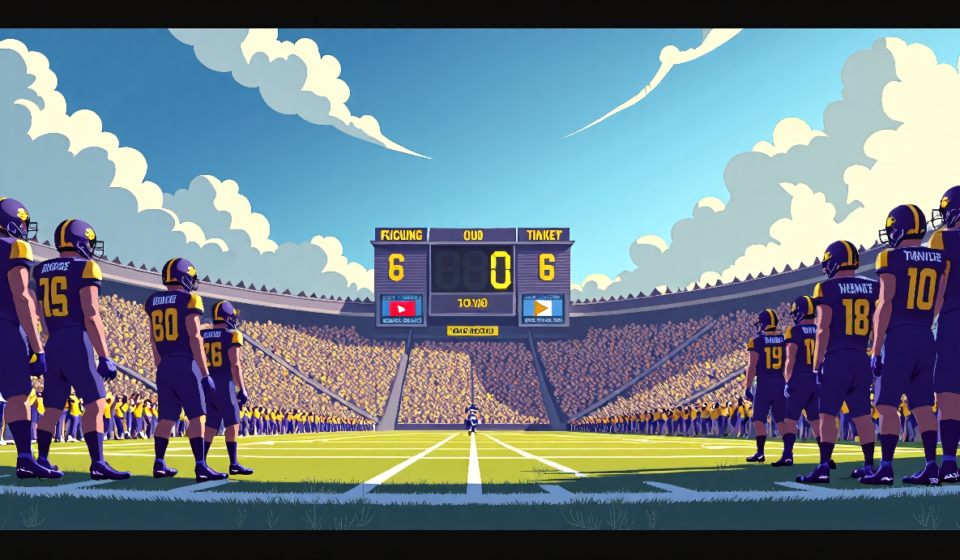 LSU Climbs Back Into Top 10 After Dominant Win, Michigan Drops From AP Top 25 — AI-generated editorial illustration