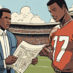 Baker Mayfield’s Contract Paid, Aaron Donald Declines Australia Trip — AI-generated editorial illustration