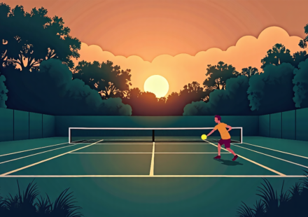 Ben Shelton Stuns Alcaraz in Marathon U.S. Open Finish — AI-generated editorial illustration