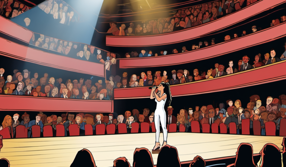 From Broadway’s Young Star to Glee’s Powerhouse: The Rise of Lea Michele — AI-generated editorial illustration