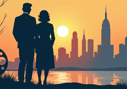Tribeca 25: De Niro & Rosenthal Reflect on 25 Years of Film Festival — AI-generated editorial illustration