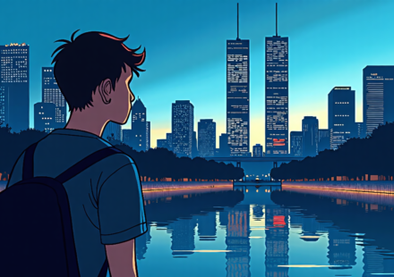 9/11: A History Chapter for a New Generation of Americans — AI-generated editorial illustration