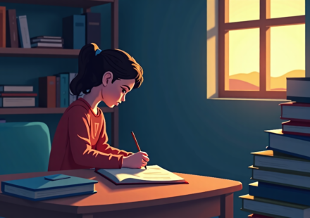 Afghan Girls Write Secret Letters, Dreaming of Ordinary Lives — AI-generated editorial illustration