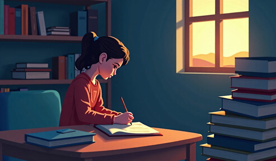 Afghan Girls Write Secret Letters, Dreaming of Ordinary Lives — AI-generated editorial illustration