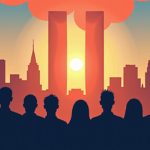 25 Years After 9/11, Americans Still See a Changed Nation — AI-generated editorial illustration