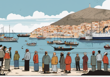 Spanish Opposition Leader Accuses PM of Betrayal Over Ceuta Migrant Crisis — AI-generated editorial illustration