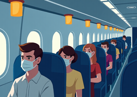 Delta Flight 2311 Plunges 27,000 Feet in 10 Minutes as Oxygen Masks Drop — AI-generated editorial illustration