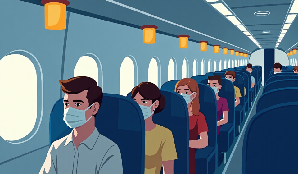 Delta Flight 2311 Plunges 27,000 Feet in 10 Minutes as Oxygen Masks Drop — AI-generated editorial illustration