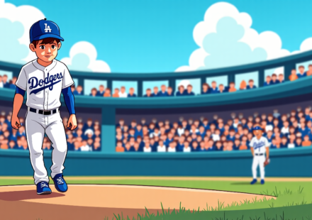 Dodgers Promote Rising Star Josue De Paula to the Majors — AI-generated editorial illustration