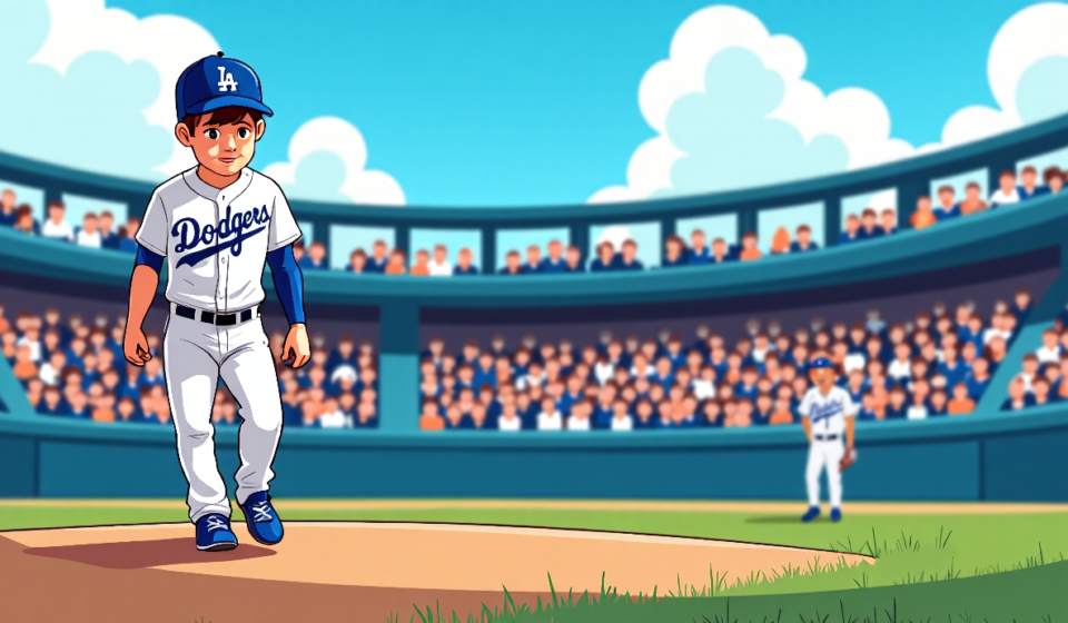 Dodgers Promote Rising Star Josue De Paula to the Majors — AI-generated editorial illustration
