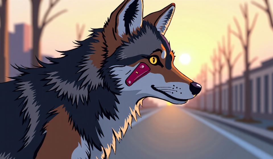 Beloved Studio City Coyote Wendy Euthanized After Severe Facial Injury — AI-generated editorial illustration