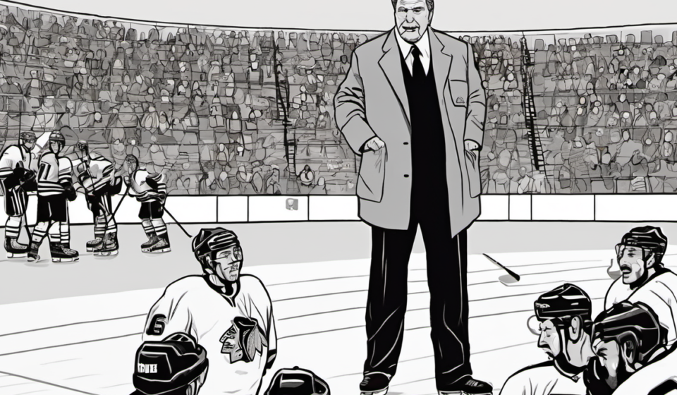 Barry Melrose, Hall of Fame Coach and Broadcaster, Dies at 70 — AI-generated editorial illustration