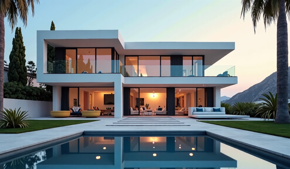 Christine Quinn’s Los Angeles Mansion Goes on the Market Amid Divorce Battle — AI-generated editorial illustration