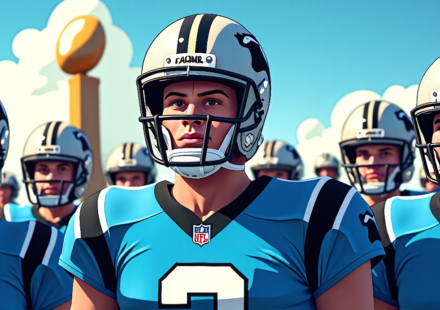 Tepper Confident Bryce Young Can Still Lead Panthers to Multiple Super Bowls — AI-generated editorial illustration
