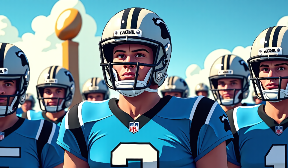 Tepper Confident Bryce Young Can Still Lead Panthers to Multiple Super Bowls — AI-generated editorial illustration